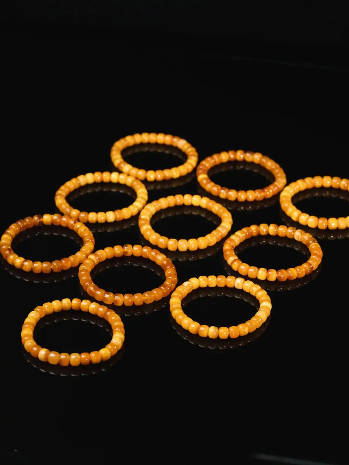 Warm Amber-Tone Bead Bracelet